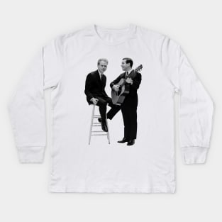 Young Simon and Garfunkel Kids Long Sleeve T-Shirt